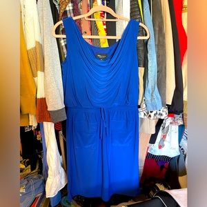 Sleeveless STRETCHY Pocket Dress By RN Studio Size 4 NWOT Navy